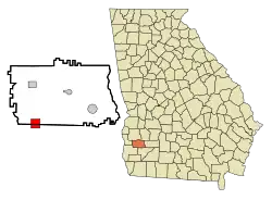 Location in Calhoun County and the state of Georgia