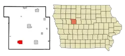 Location within Calhoun County and Iowa
