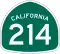 State Route 214 marker