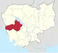 Location of Pursat province in Cambodia
