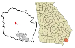 Location in Camden County and the state of Georgia