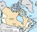 Canada, when Prince Edward Island joined the Confederation in 1873.