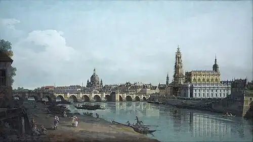 Bernardo Bellotto (Canaletto): Dresden From the Right Bank of the Elbe Below the Augustus Bridge, 1748