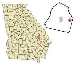 Location in Candler County and the state of Georgia