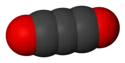 Spacefill model of carbon suboxide