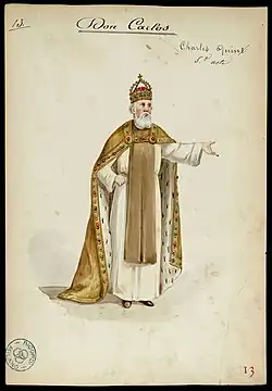 Costume design for Charles V, act 5