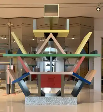 Carlton Bookcase, by Ettore Sottsass, 1981, wood veneer and plastic laminate, Museum of Decorative Arts, Paris