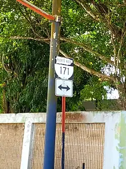 Sign for PR-171 at PR-7733 junction in Sud, Cidra