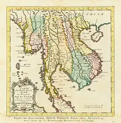 1686 Map of the Kingdom of Siam