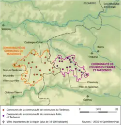 The Tardenois today, divided into two municipal federations