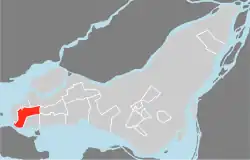 Location on the Island of Montreal