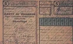 Picture of ration card for coal (1945-1946)
