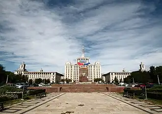 Scînteia House, Bucharest, 1948–1955, by Horia Maicu, Nicolae Bădescu, Marcel Locar, Mircea Alifanti et al.[117]