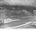 Cascade Locks, circa 1897, looking south and downriver across lower lock