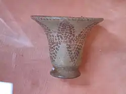 Cashaloma cup with dripped ("goteado") painting, Museo de las Culturas Aborigenes, Cuenca, Ecuador