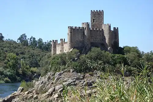 Almourol Castle, rebuilt by 1171, it stands on a small islet in the Tejo River.