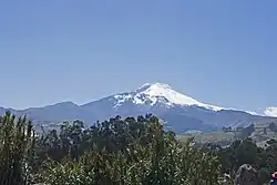 Cayambe volcano seen from Quitsato Sundial