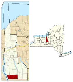 Location within Cayuga County and the state of New York