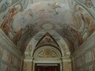 Ceiling of foyer featuring murals by Allyn Cox