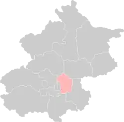 Location of Chaoyang District in Beijing