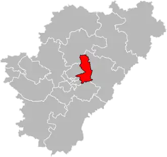 Situation of the canton of Touvre-et-Braconne in the department of Charente