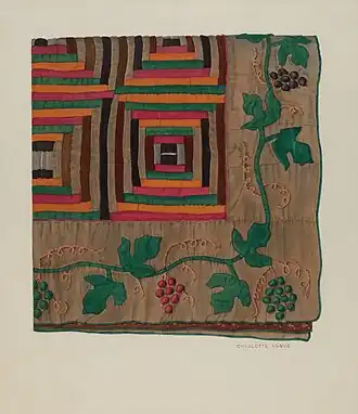 Charlotte Angus, Log Cabin Quilt, watercolor, 1935-1942, NGA