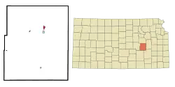 Location within Chase County and Kansas