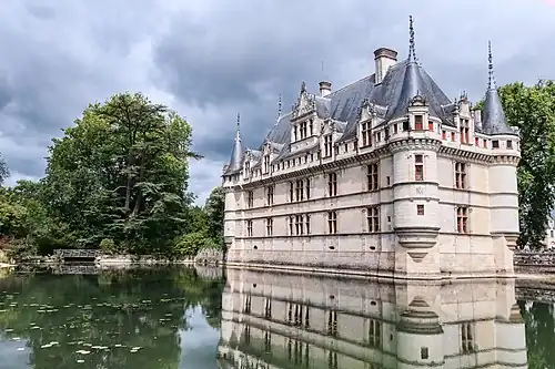 Northern Renaissance - Château d'Azay-le-Rideau, Loire, France, unknown architect, 1518-1527[178]