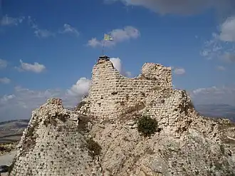 Ruins of a conical, limestone fortress