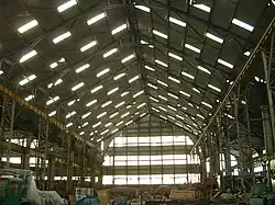 Inside the covered slips at Chatham Historic Dockyard