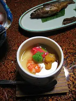 Chawanmushi (foreground)