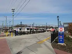 Looking north on 309 towards Cedarbrook from Cheltenham Avenue. In the foreground in the Cheltenham-Ogontz Bus Terminal, and in the background are the Towers at Wyncote.