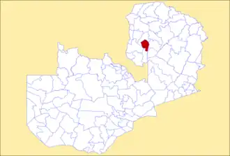 District location in Zambia