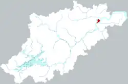 Location of Shangcheng District within Hangzhou