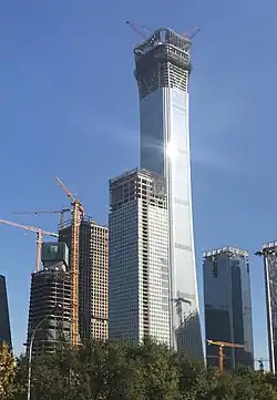 China Zun skyscraper under construction in November 2017.