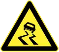 Slippery road surface