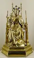 Reliquary of the Holy Umbilical Cord : Virgin and Child, gilded silver, France (Paris ?), 1407