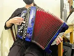 Three-row chromatic button accordion