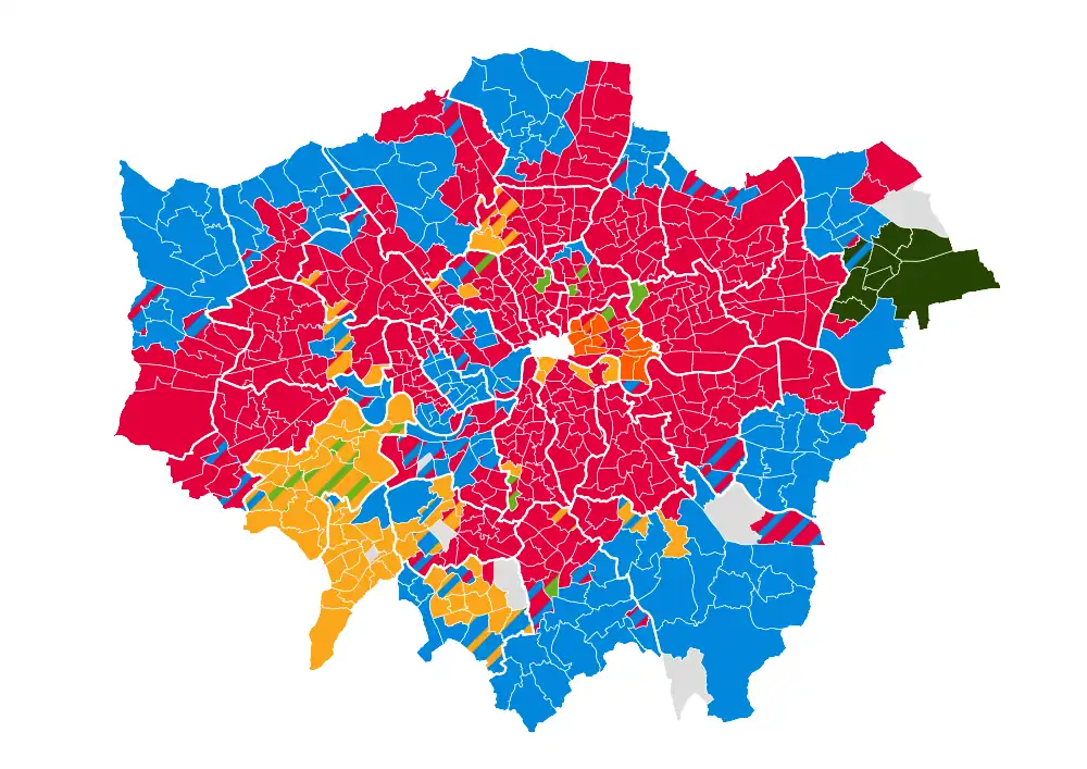 2022 London local elections results map