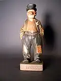 Woodcarving of a hobo by Carl Johan Trygg circa 1940s
