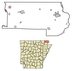 Location of Success in Clay County, Arkansas.