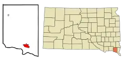 Location in Clay County and the state of South Dakota