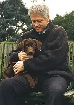Bill Clinton and his dog Buddy