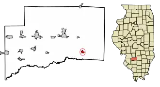 Location of Hoffman in Clinton County, Illinois.