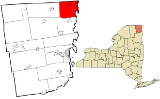 Location in Clinton County and the state of New York