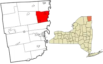 Location in Clinton County and the state of New York.