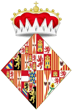 Coat of arms as consort and Princess of Asturias and Girona