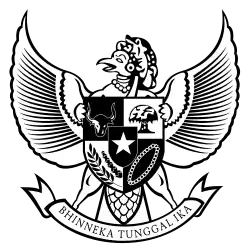 Final design of the coat of arms of the United States of Indonesia, deemed too mythical by Masyumi (1949–1950)