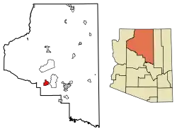 Location of Williams in Coconino County, Arizona
