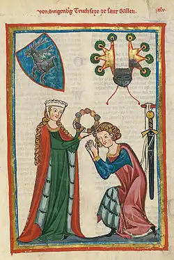 Image 30Illustration from the Codex Manesse, a German book from the Middle Ages (from History of books)